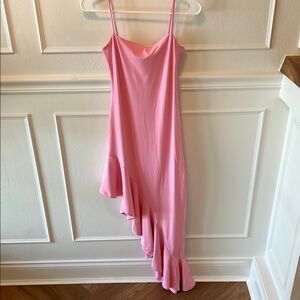 Susana Monaco NWT Pink Asymmetrical Hem Stretch Dress size XS Maxi